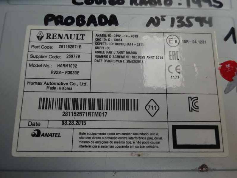 SISTEMA AUDIO RADIO CD RENAULT CLIO IV 2015 1.5 DCI D FAP (90 CV)