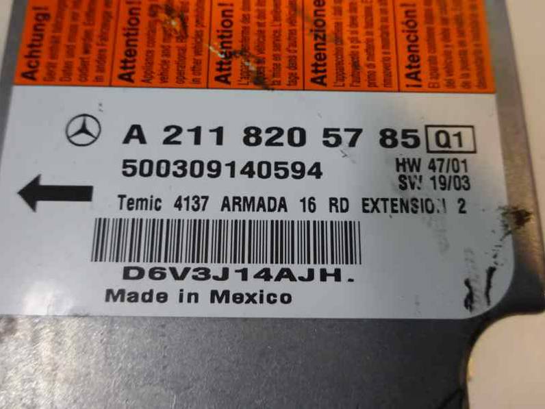 CENTRALITA AIRBAG MERCEDES CLASE E BERLINA 2003 3.2 CDI (204 CV)