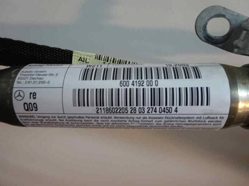 AIRBAG CORTINA DELANTERO DERECHO MERCEDES CLASE E BERLINA 2003 3.2 CDI (204 CV)