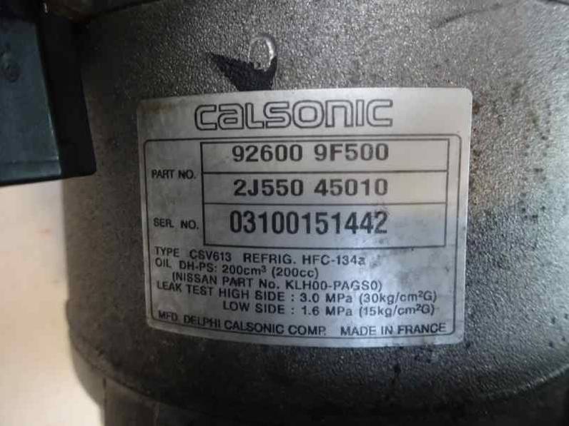 COMPRESOR AIRE ACONDICIONADO NISSAN ALMERA 2000 1.5 16V (90 CV)