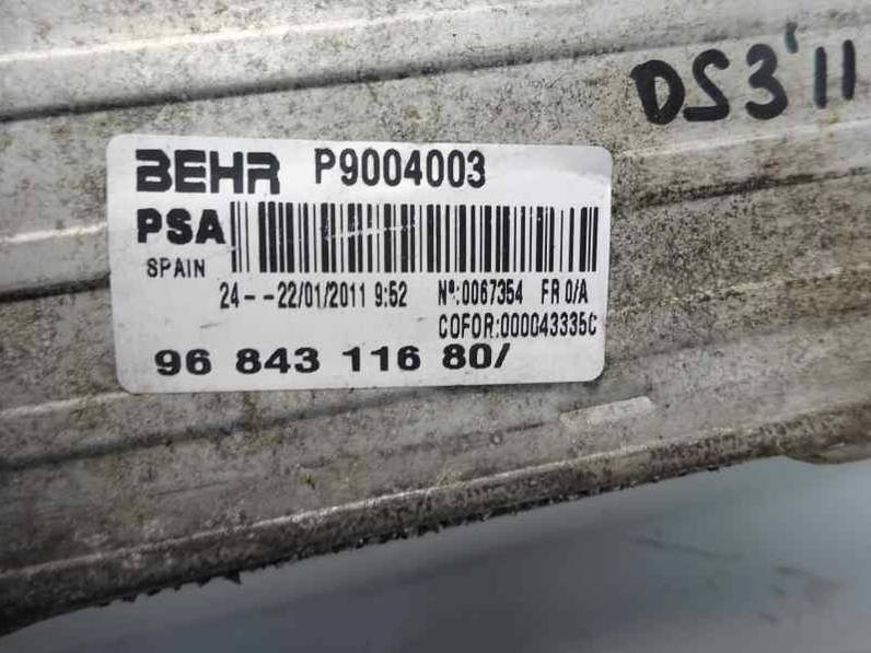 INTERCOOLER CITROEN DS3 2011 1.6 E-HDI FAP (92 CV)