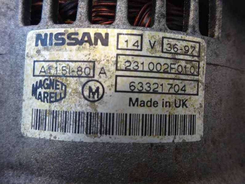 ALTERNADOR NISSAN PRIMERA BERLINA 1997 1.6 16V (99 CV)
