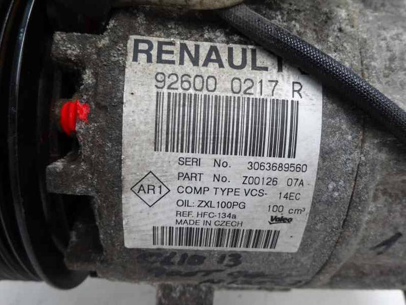 COMPRESOR AIRE ACONDICIONADO RENAULT CLIO IV 2013 0.9 ENERGY (90 CV)