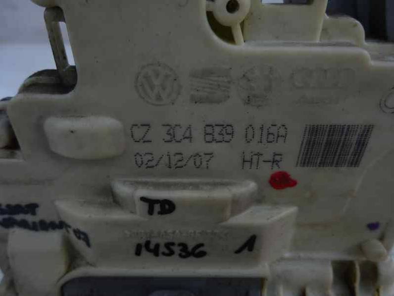 CERRADURA PUERTA TRASERA DERECHA VOLKSWAGEN PASSAT VARIANT 2007 2.0 TDI (140 CV)