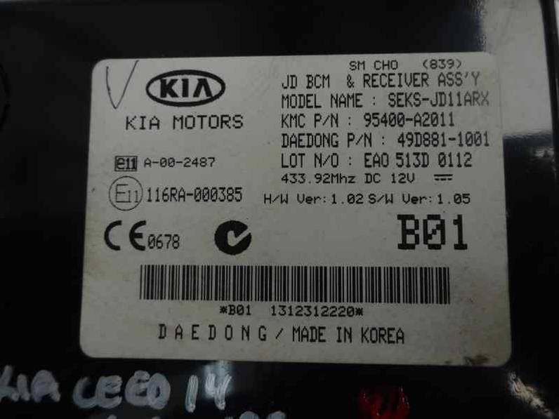 CAJA RELES FUSIBLES KIA CEE D 2014 1.6 CRDI (128 CV)