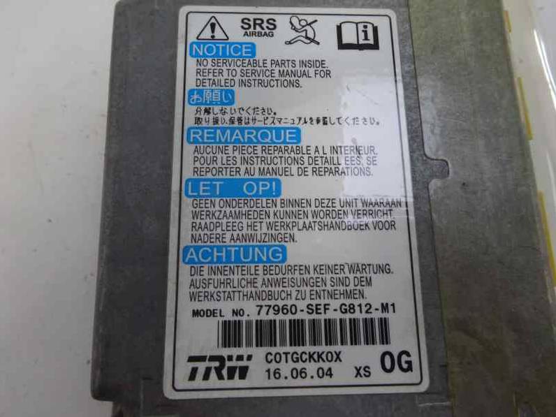 CENTRALITA AIRBAG HONDA ACCORD BERLINA 2005 2.2 CTDI (140 CV)