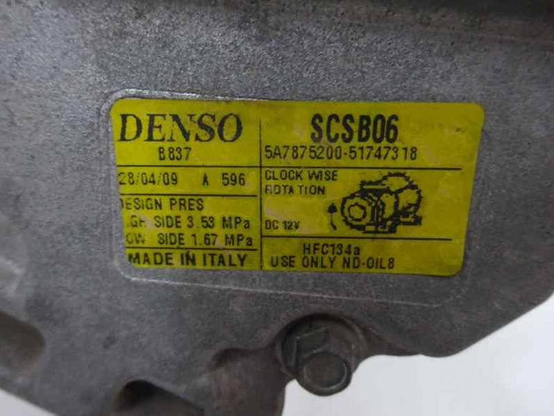 COMPRESOR AIRE ACONDICIONADO FIAT 500 CABRIO 2009 1.2 (69 CV)