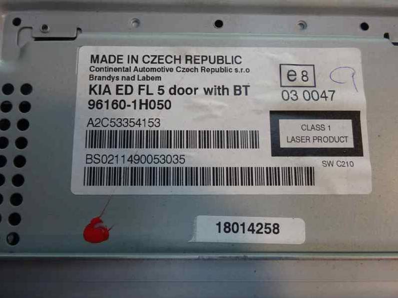 SISTEMA AUDIO RADIO CD KIA CEE D 2012 1.6 CRDI (116 CV)