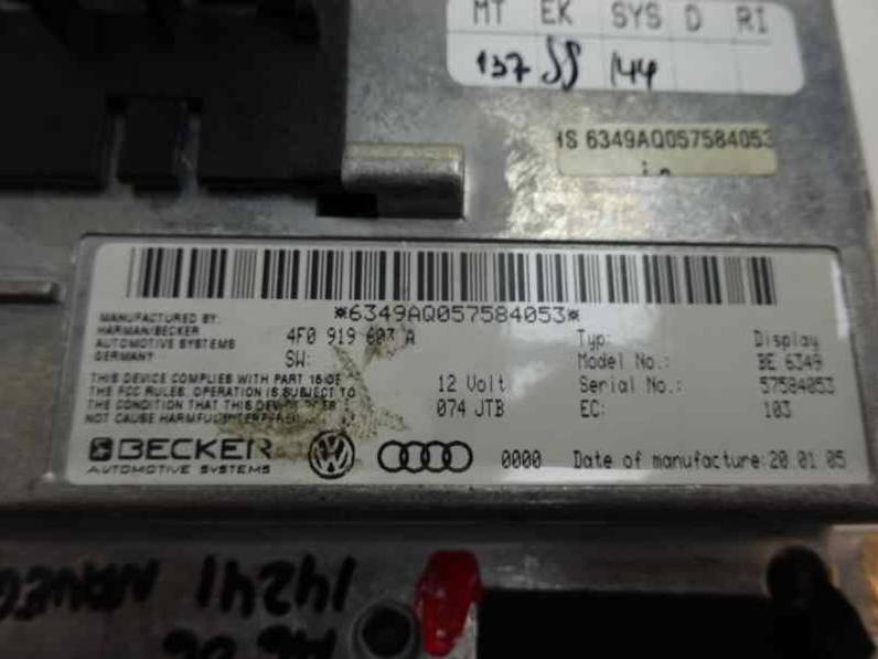 PANTALLA MULTIFUNCION AUDI A6 BERLINA 2006 2.0 TDI (140 CV)