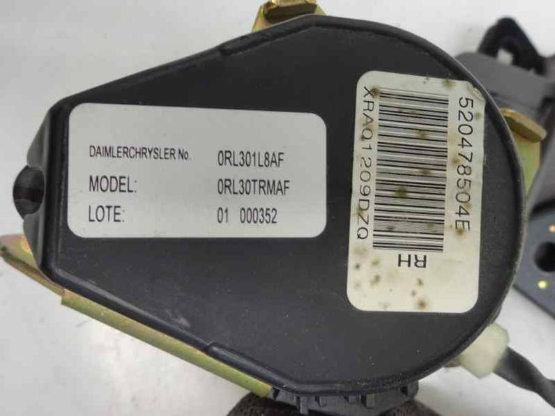 CINTURON SEGURIDAD DELANTERO DERECHO CHRYSLER PT CRUISER 2002 1.6 16V (116 CV)