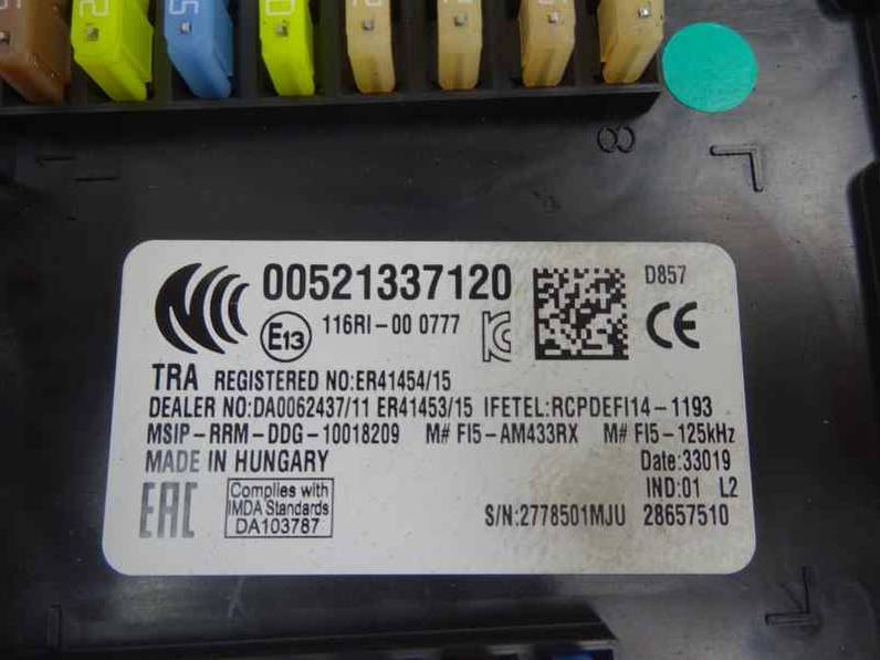 CAJA RELES FUSIBLES FIAT TIPO II SEDAN 2020 1.3 16V M-JET (95 CV)