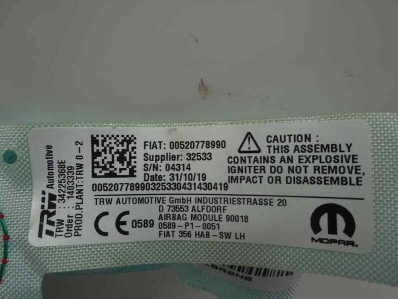 AIRBAG CORTINA DELANTERO IZQUIERDO FIAT TIPO II SEDAN 2020 1.3 16V M-JET (95 CV)