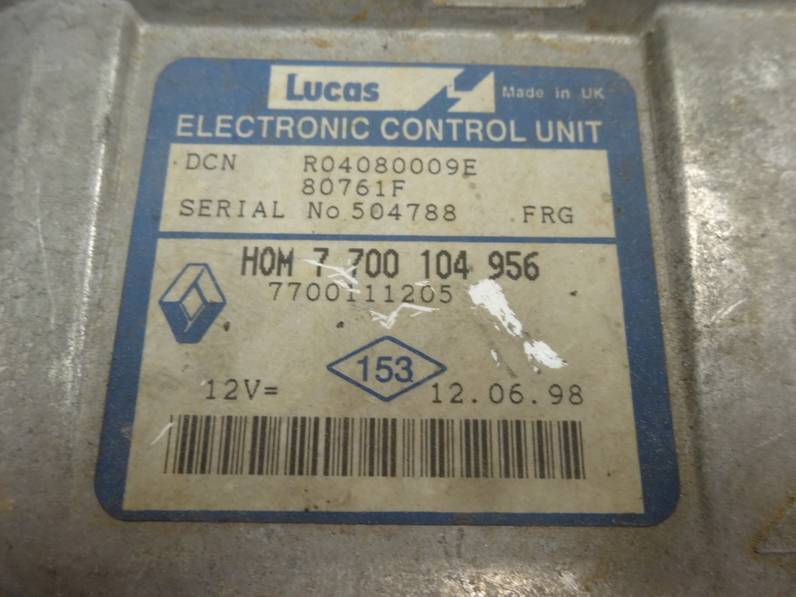 CENTRALITA MOTOR UCE RENAULT CLIO II FASE I 1998 1.9 D (64 CV)