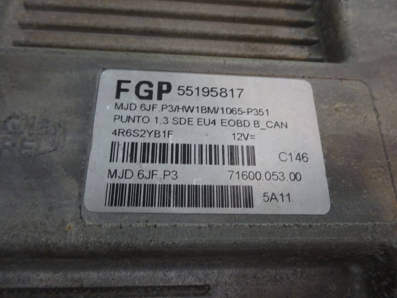 CENTRALITA MOTOR UCE FIAT PUNTO BERLINA 2005 1.3 JTD (69 CV)