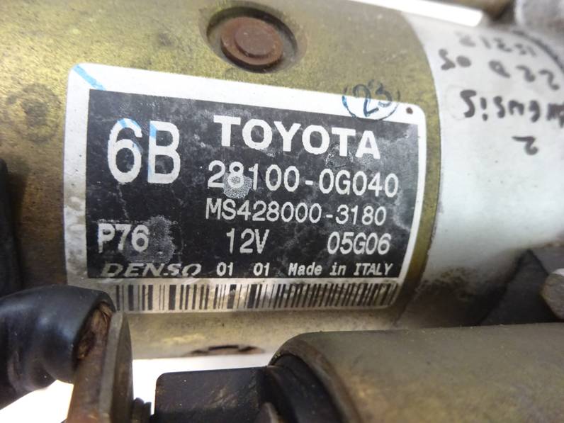 MOTOR ARRANQUE TOYOTA AVENSIS BERLINA 2005 2.2 D-4D (150 CV)