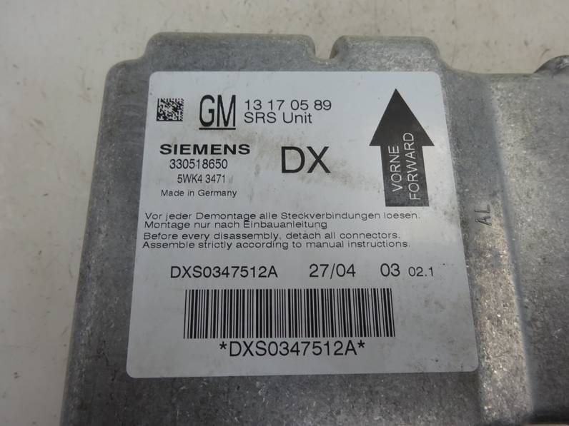 CENTRALITA AIRBAG OPEL VECTRA C BERLINA 2004 1.9 8V CDTI (101 CV)