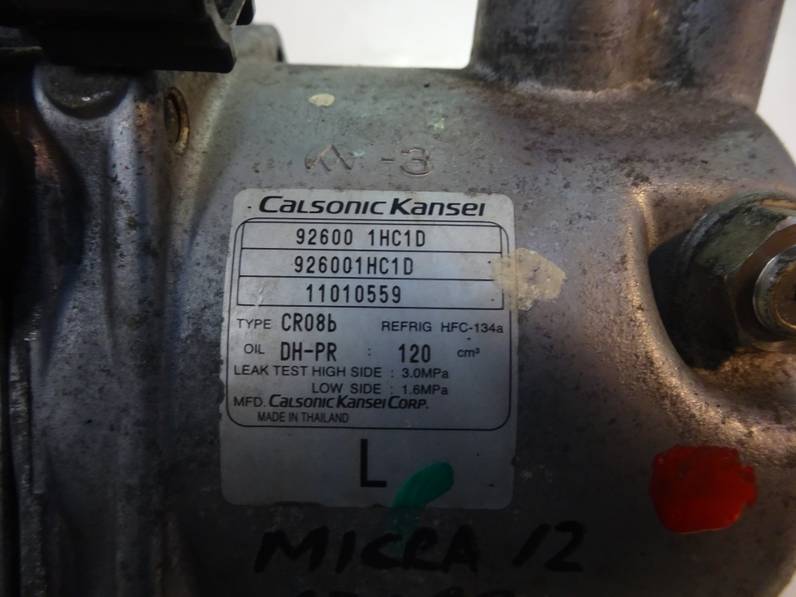 COMPRESOR AIRE ACONDICIONADO NISSAN MICRA 2012 1.2 (98 CV)