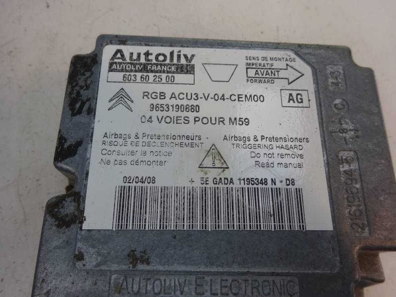 CENTRALITA AIRBAG PEUGEOT PARTNER 2008 1.6 16V HDI (75 CV)