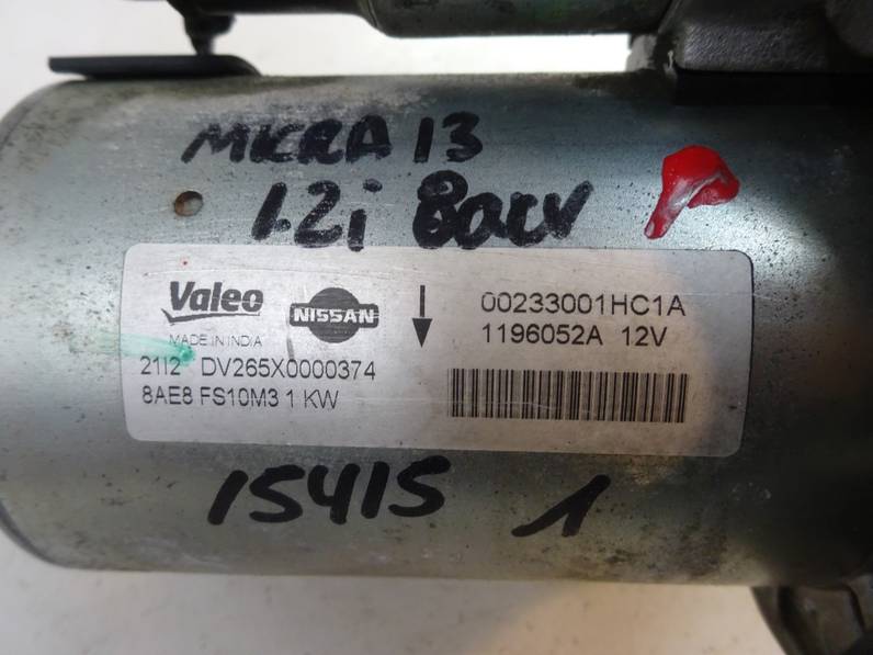 MOTOR ARRANQUE NISSAN MICRA 2013 1.2 (80 CV)