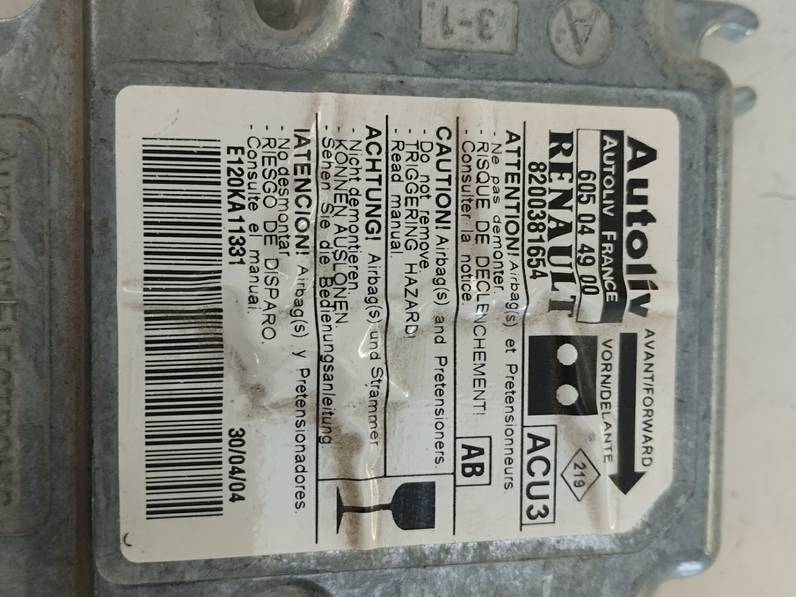 CENTRALITA AIRBAG RENAULT KANGOO 2004 1.9 D (54 CV)