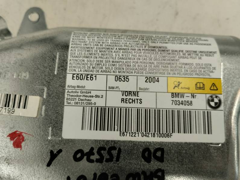 AIRBAG DELANTERO DERECHO BMW SERIE 5 TOURING 2004 2.5 24V (192 CV)