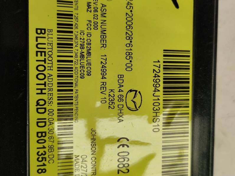 MODULO ELECTRONICO MAZDA 3 LIM 2009 2.2 TURBODIESEL (150 CV)