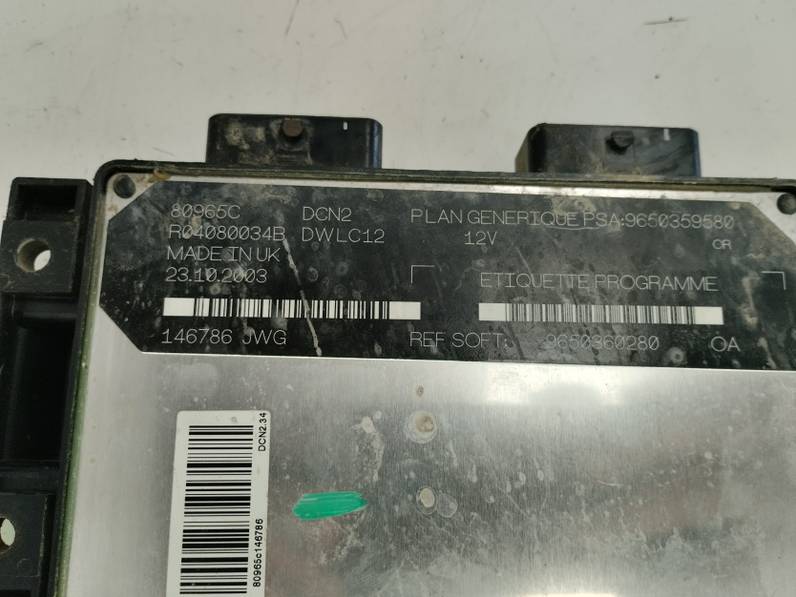 CENTRALITA MOTOR UCE PEUGEOT PARTNER 2003 1.9 D (69 CV)