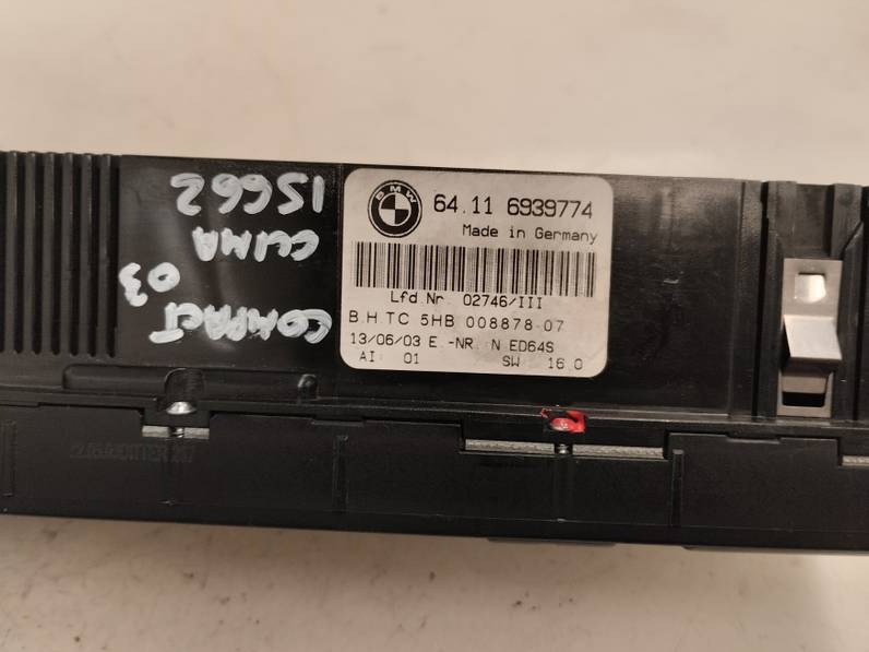 MANDO CLIMATIZADOR BMW SERIE 3 COMPACT 2003 2.0 16V D (150 CV)