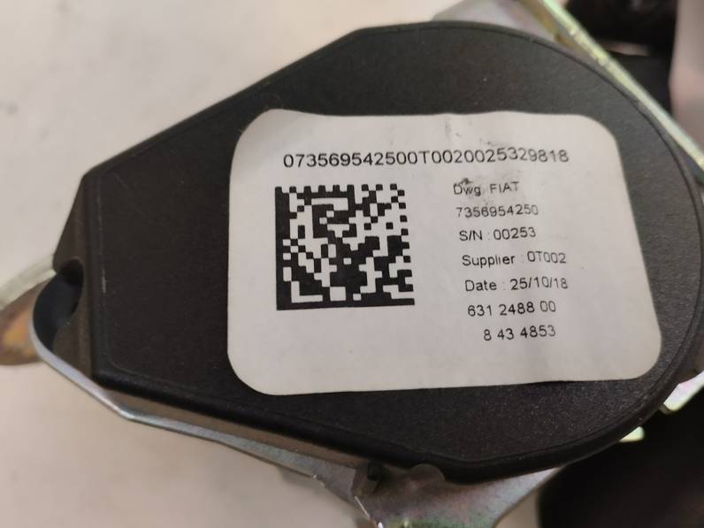 CINTURON SEGURIDAD TRASERO IZQUIERDO FIAT TIPO II SEDAN 2019 1.3 16V M-JET (95 CV)