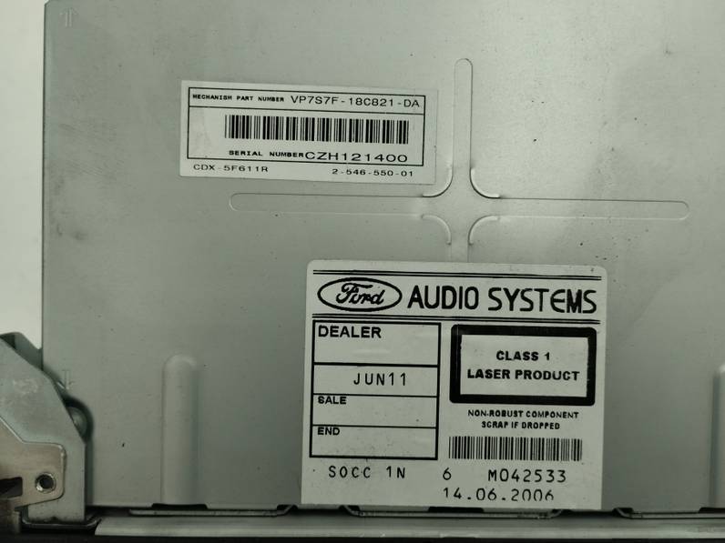 SISTEMA AUDIO RADIO CD FORD FOCUS BERLINA 2006 1.6 16V (101 CV)