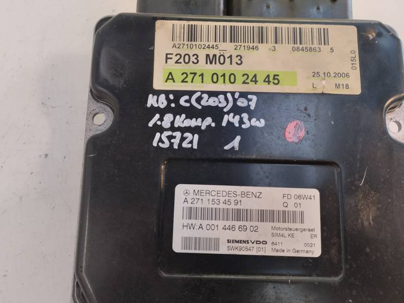 CENTRALITA MOTOR UCE MERCEDES CLASE C BERLINA 2007 1.8 (143 CV)