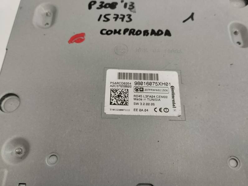 SISTEMA AUDIO RADIO CD PEUGEOT 308 2013 1.6 HDI FAP (112 CV)