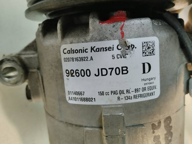 COMPRESOR AIRE ACONDICIONADO NISSAN QASHQAI 2008 2.0 DCI TURBODIESEL (150 CV)