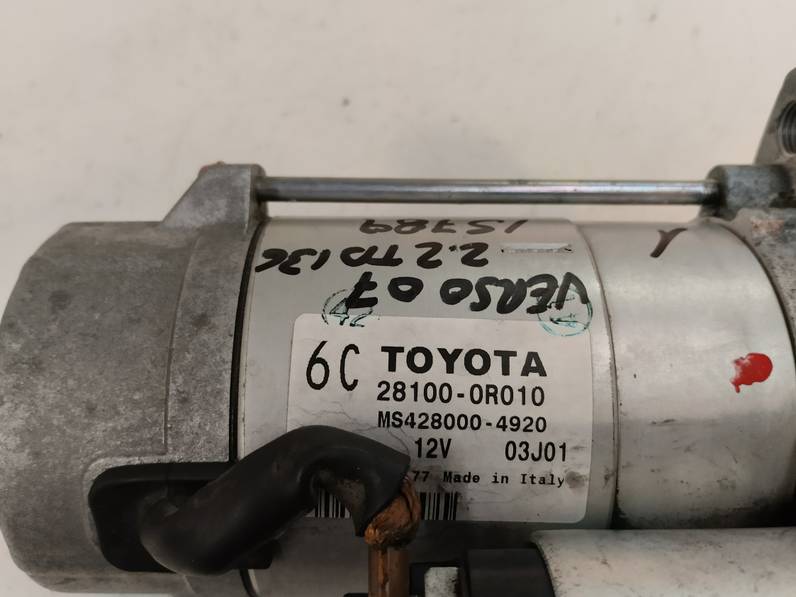 MOTOR ARRANQUE TOYOTA COROLLA VERSO 2007 2.2 TURBODIESEL (136 CV)