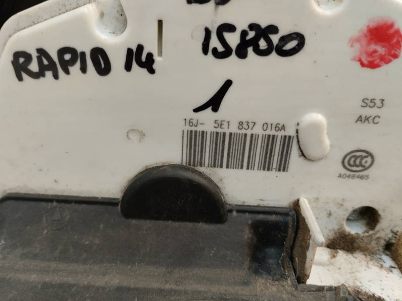 CERRADURA PUERTA DELANTERA DERECHA SKODA RAPID 2014 1.2 8V TSI (86 CV)