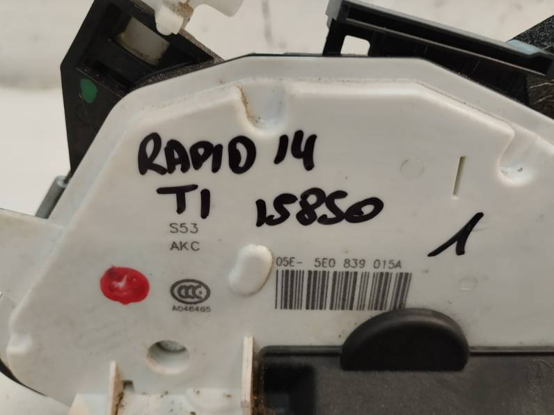 CERRADURA PUERTA TRASERA IZQUIERDA SKODA RAPID 2014 1.2 8V TSI (86 CV)