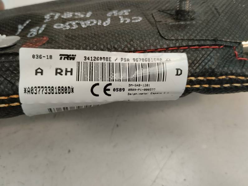 AIRBAG DELANTERO DERECHO CITROEN C4 PICASSO 2018 1.2 12V E-THP / PURETECH (131 CV)