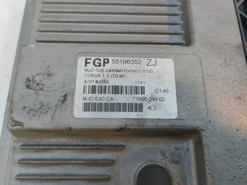 CENTRALITA MOTOR UCE OPEL CORSA C 2004 1.3 16V CDTI (69 CV)