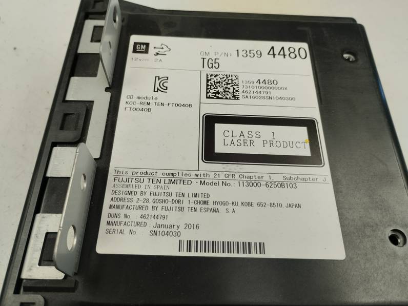 SISTEMA AUDIO RADIO CD OPEL INSIGNIA BERLINA 2016 1.6 CDTI DPF (136 CV)