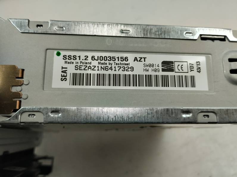 SISTEMA AUDIO RADIO CD SEAT IBIZA 2014 1.2 TSI (86 CV)