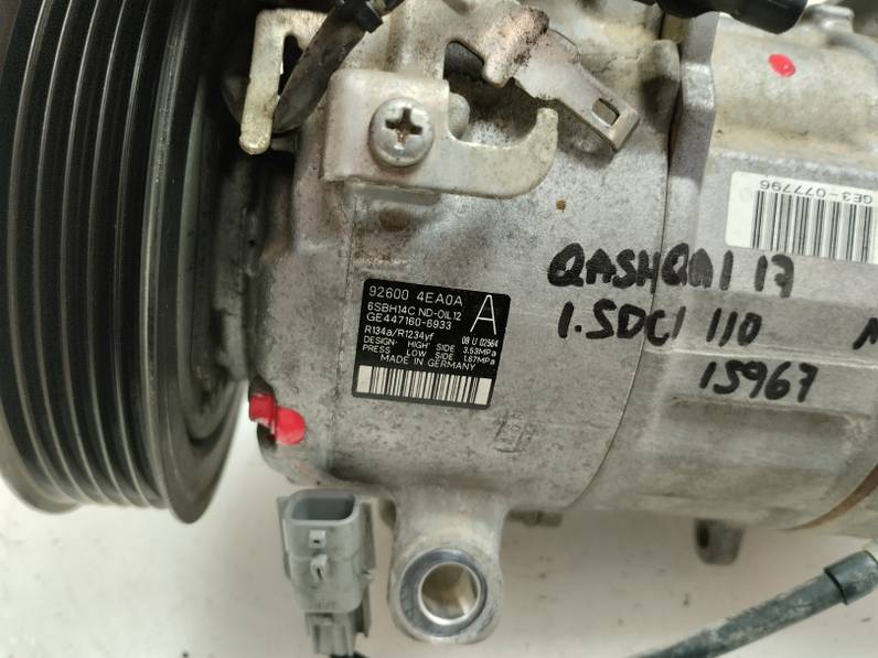 COMPRESOR AIRE ACONDICIONADO NISSAN QASHQAI 2017 1.5 TURBODIESEL (110 CV)