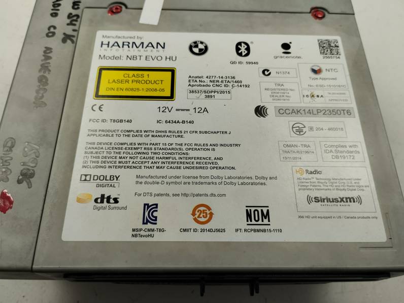 SISTEMA AUDIO RADIO CD BMW SERIE 4 CABRIO 2016 3.0 TURBODIESEL (313 CV)