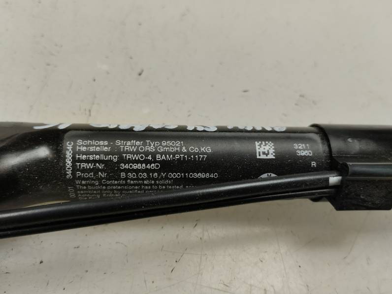 CINTURON SEGURIDAD DELANTERO DERECHO BMW SERIE 4 CABRIO 2016 3.0 TURBODIESEL (313 CV)