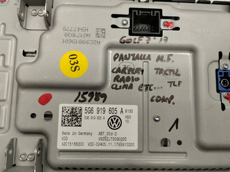 PANTALLA MULTIFUNCION VOLKSWAGEN GOLF VII LIM 2017 1.4 16V TSI (125 CV)