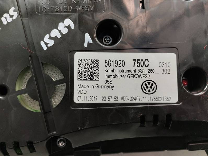 CUADRO INSTRUMENTOS VOLKSWAGEN GOLF VII LIM 2017 1.4 16V TSI (125 CV)