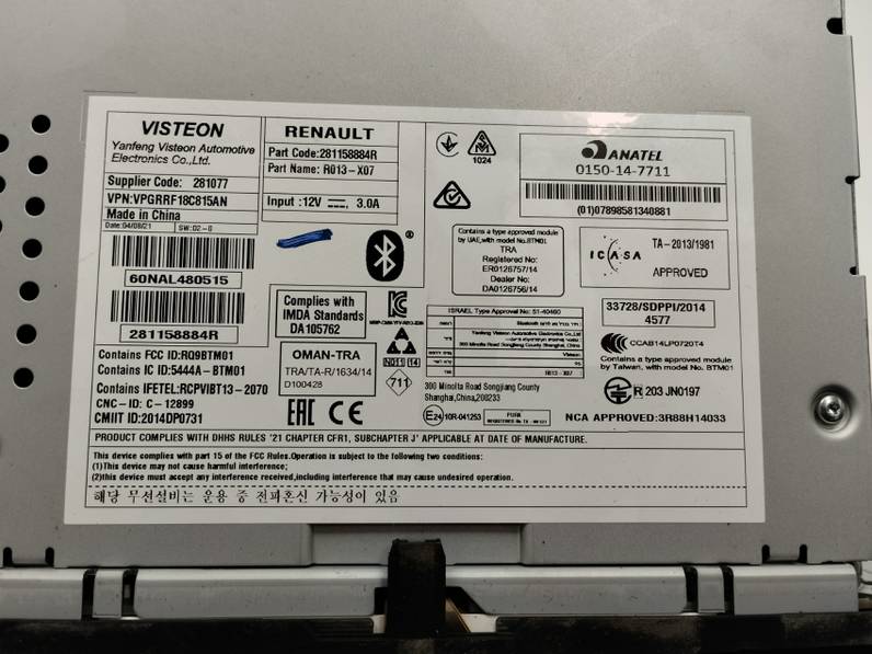 SISTEMA AUDIO RADIO CD DACIA DUSTER III 2021 1.0 (91CV)