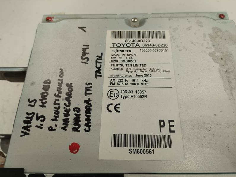 PANTALLA MULTIFUNCION TOYOTA YARIS 2015 HÍBRIDO 74 KW (101 CV)