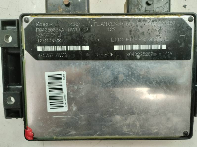 CENTRALITA MOTOR UCE PEUGEOT PARTNER 2006 2.0 HDI (90 CV)