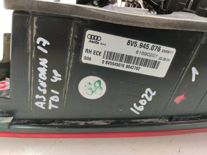 PILOTO TRASERO DERECHO AUDI A3 2017 1.5 16V TSI ACT (150 CV)