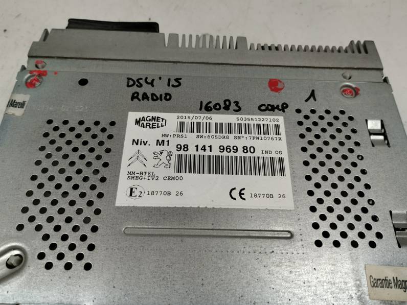 SISTEMA AUDIO RADIO CD CITROEN DS4 2015 1.6 HDI (92 CV)